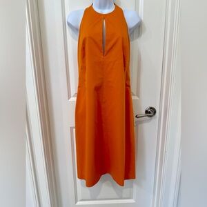 🧡 MaxMara Vibrant Orange Backless Halter Dress Size 10 🧡